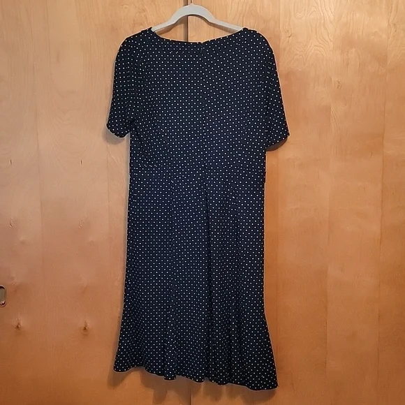Talbots Blue White Polka Dot Dress - Picture 11 of 12